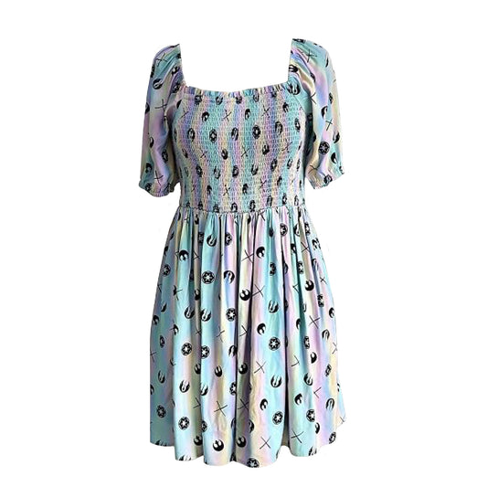 SWCJ HU smocked puff sleeve dress