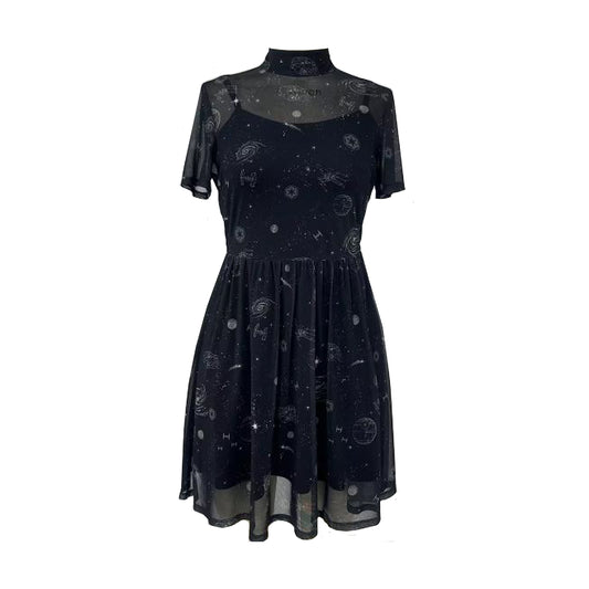 SWCJ HU Mesh overlay s/s dress